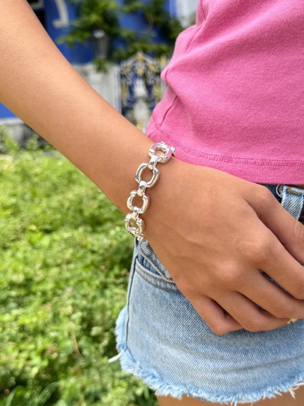 Brandy melville silver chain link bracelet